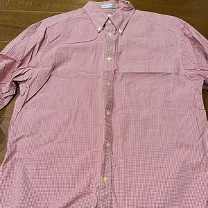 GAP Pink and White Gingham Button-Down Shirt